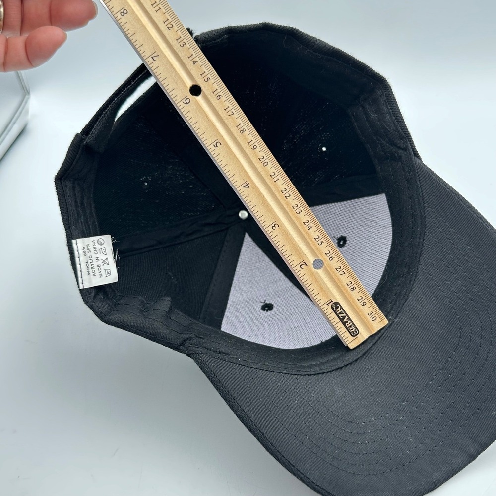 Ford Mustang Baseball Cap Black Wool Blend Embroidered Pony Tri-Bar Logo Hat - Picture 5 of 7